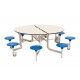 Round Mobile Folding Table with 8 Seats